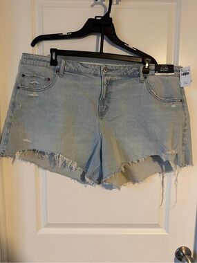 Abercrombie & Fitch Light Blue Distressed Denim Shorts